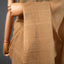 Sitara - Matka Silk Sequins Jamdani Saree - Warm Biscuit Beige with Handwoven Jamdani Chevron & Micro-Sequin Pallu