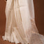 Sitara - Matka Silk Sequins Jamdani Saree – Pristine Ivory White with Handwoven Silver-White Chevron & Micro-Sequin Pallu