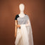 Sitara - Matka Silk Sequins Jamdani Saree – Pristine Ivory White with Handwoven Silver-White Chevron & Micro-Sequin Pallu
