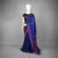 Matka Jamdani Saree – Royal Indigo Blue with Handwoven Crimson Red Striped Borders &amp; Floral Jamdani Pallu