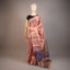 Dyuti - Dusty Rose Gold with Electric Blue Border, Tissue Kanjivaram Silk Saree