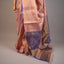 Dyuti - Dusty Rose Gold with Electric Blue Border, Tissue Kanjivaram Silk Saree