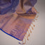 Dyuti - Dusty Rose Gold with Electric Blue Border, Tissue Kanjivaram Silk Saree