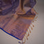 Dyuti - Dusty Rose Gold with Electric Blue Border, Tissue Kanjivaram Silk Saree