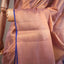 Dyuti - Dusty Rose Gold with Electric Blue Border, Tissue Kanjivaram Silk Saree