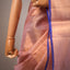 Dyuti - Dusty Rose Gold with Electric Blue Border, Tissue Kanjivaram Silk Saree