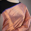 Dyuti - Dusty Rose Gold with Electric Blue Border, Tissue Kanjivaram Silk Saree