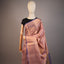 Dyuti - Dusty Rose Gold with Electric Blue Border, Tissue Kanjivaram Silk Saree