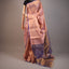 Dyuti - Dusty Rose Gold with Electric Blue Border, Tissue Kanjivaram Silk Saree
