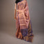 Dyuti - Dusty Rose Gold with Electric Blue Border, Tissue Kanjivaram Silk Saree