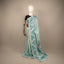 Kantha Vriksha Linen Saree – Seafoam Mint with Hand-Embroidered Botanical Fauna Flora