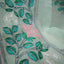 Kantha Vriksha Linen Saree – Seafoam Mint with Hand-Embroidered Botanical Fauna Flora