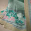 Kantha Vriksha Linen Saree – Seafoam Mint with Hand-Embroidered Botanical Fauna Flora
