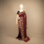 Kantha Vriksha Linen Saree – Deep Maroon with Hand-Embroidered Marigold Blossoms &amp; Foliage