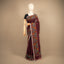 Kantha Vriksha Linen Saree – Deep Plum Maroon with Hand-Embroidered Marigold &amp; Vine Needlework