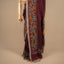 Kantha Vriksha Linen Saree – Deep Plum Maroon with Hand-Embroidered Marigold &amp; Vine Needlework