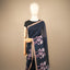 Kantha Vriksha Linen Saree – Midnight Blue with Hand-Embroidered Lotus Bloom &amp; Foliage Motifs