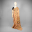 Kantha Vriksha Linen Saree – Camel Beige with Hand-Embroidered Marigold Blooms &amp; Verdant Foliage