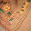 Kantha Vriksha Linen Saree – Camel Beige with Hand-Embroidered Marigold Blooms &amp; Verdant Foliage