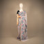 Kantha Vriksha Linen Saree – Muted Dove Grey with Hand-Embroidered Rose Pink &amp; Teal Botanical Jaal