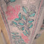 Kantha Vriksha Linen Saree – Muted Dove Grey with Hand-Embroidered Rose Pink &amp; Teal Botanical Jaal