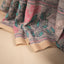 Kantha Vriksha Linen Saree – Muted Dove Grey with Hand-Embroidered Rose Pink &amp; Teal Botanical Jaal
