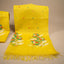 Malhar Lemon Yellow Muslin Jamdani Unstitched Suit Set – Multicolour Floral Handwoven Motifs
