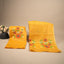 Malhar Bright Yellow Muslin Jamdani Unstitched Suit Set – Coral-Red Floral Handwoven Motifs