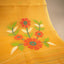 Malhar Bright Yellow Muslin Jamdani Unstitched Suit Set – Coral-Red Floral Handwoven Motifs