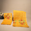 Malhar Bright Yellow Muslin Jamdani Unstitched Suit Set – Coral-Red Floral Handwoven Motifs