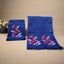 Malhar Royal Sapphire Blue Muslin Jamdani Unstitched Suit Set – Magenta Floral Handwoven Motifs