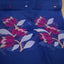 Malhar Royal Sapphire Blue Muslin Jamdani Unstitched Suit Set – Magenta Floral Handwoven Motifs