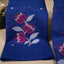 Malhar Royal Sapphire Blue Muslin Jamdani Unstitched Suit Set – Magenta Floral Handwoven Motifs