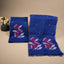 Malhar Royal Sapphire Blue Muslin Jamdani Unstitched Suit Set – Magenta Floral Handwoven Motifs