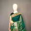 Emerald Green Pure Matka Silk Zari Jamdani Saree – Antique Gold Border and botanical design