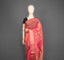 Peach Pink Pure Matka Silk Zari Jamdani Saree – Antique Gold Border and Botanical design