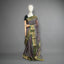 Chanderi Silk Saree — Charcoal Smoke Grey with Rich Emerald Green & Gold Zari Brocade Border
