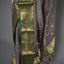 Chanderi Silk Saree — Charcoal Smoke Grey with Rich Emerald Green & Gold Zari Brocade Border