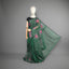 Matka Silk Jamdani Saree —“ Emerald Forest Green with Handwoven Magenta Lotus Motifs