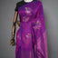 Matka Silk Jamdani Saree - Royal Magenta Purple with Handwoven Multicolor Floral Motifs & Luminous Pallu