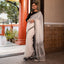 White and Black Pure Bengal Cotton Jamdaani Saree
