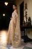Sand Beige Bengal Jamdaani Saree with Floral Kalash Motif