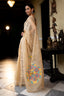 Sand Beige Bengal Jamdaani Saree with Floral Kalash Motif