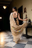 Sand Beige Bengal Jamdaani Saree with Floral Kalash Motif