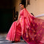 Rani Pink Resham Matka Jamdaani Saree with Floral Patterns