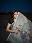 Mint Green Bloom, Handwoven Jaamdani Saree