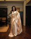 Ethereal Harmony - The Beige Jamdani Pure Silk, Pure Cotton, Pure Satin Drape