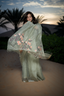 Mint Green Bloom, Handwoven Jaamdani Saree