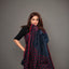 Midnight Navy Blue Matka Silk Jamdani Saree – Crimson Diamond Resham Motifs
