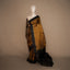 Mustard South Silk Saree with Black Border and Zari Striped Pallu